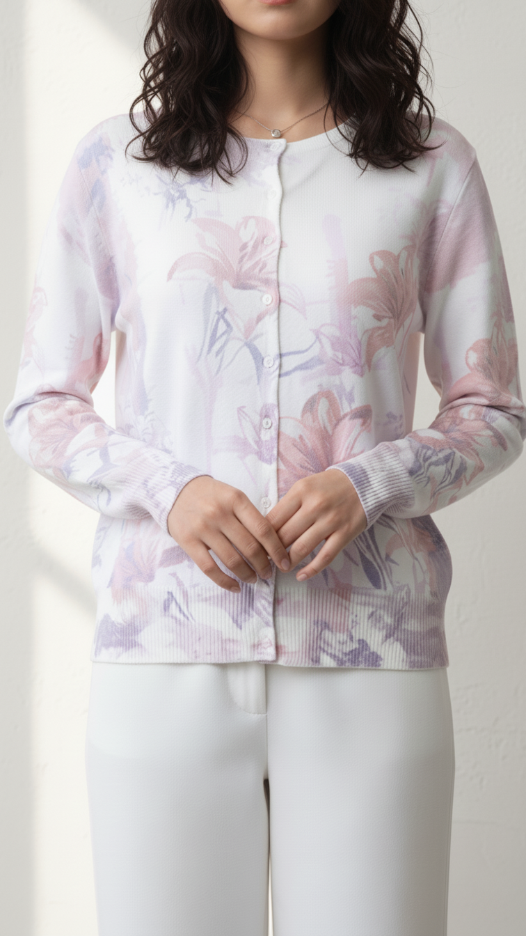 White Printed Sweater PW5526