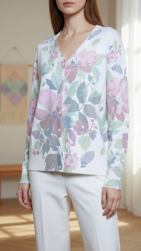 White Printed Sweater PW5528