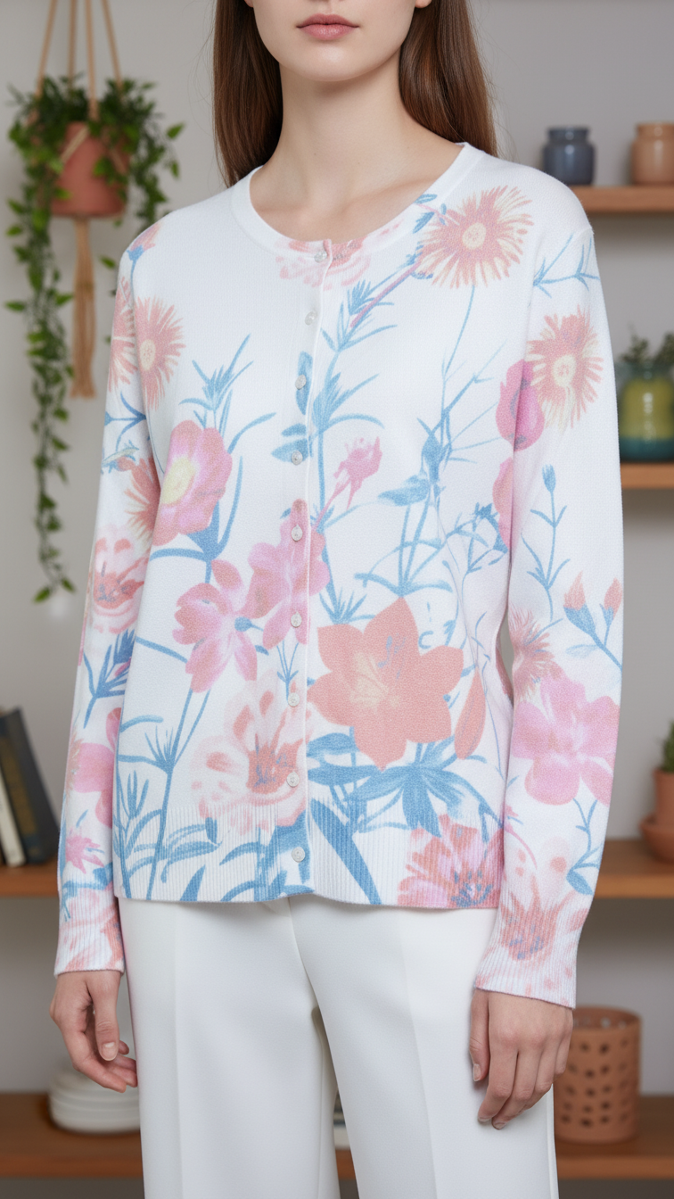White Printed Sweater PW5529