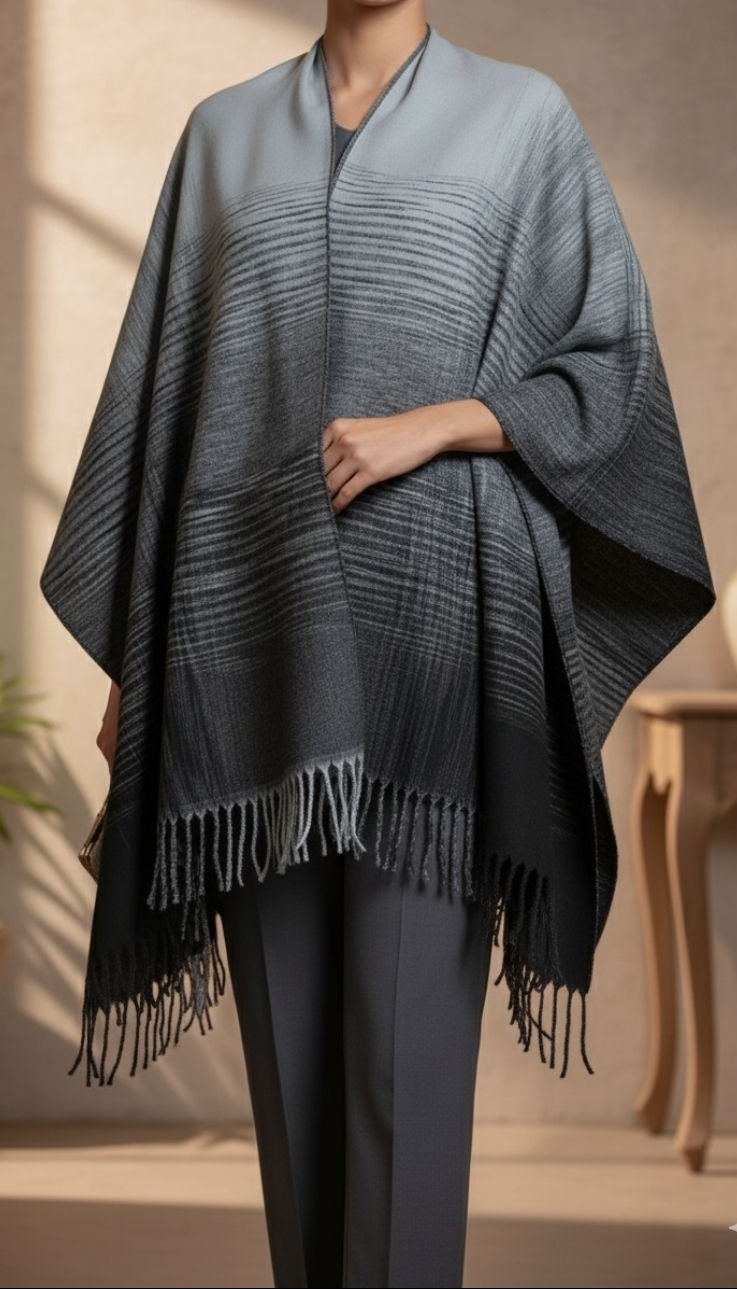 Grey Cape Shawl PW5601