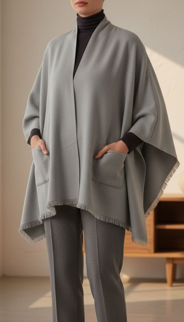 Grey Cape Shawl PW5607