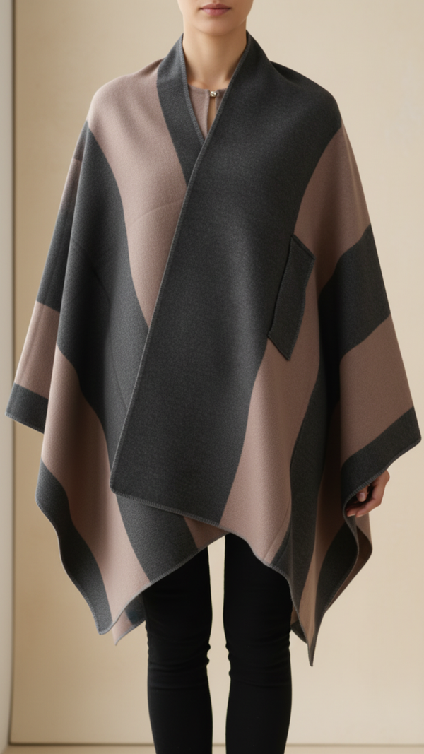 Brown Winter Cape Shawl PW5609
