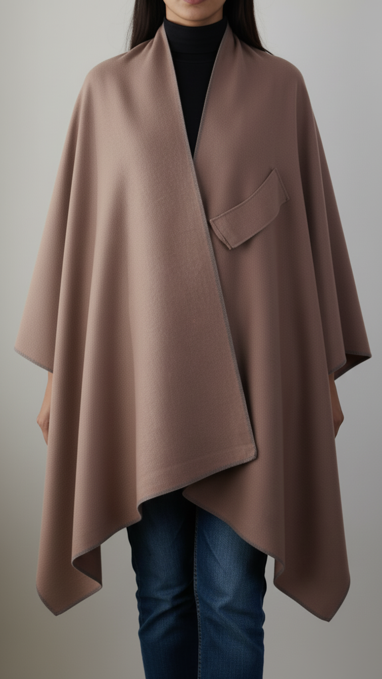 Brown Winter Cape Shawl PW5610