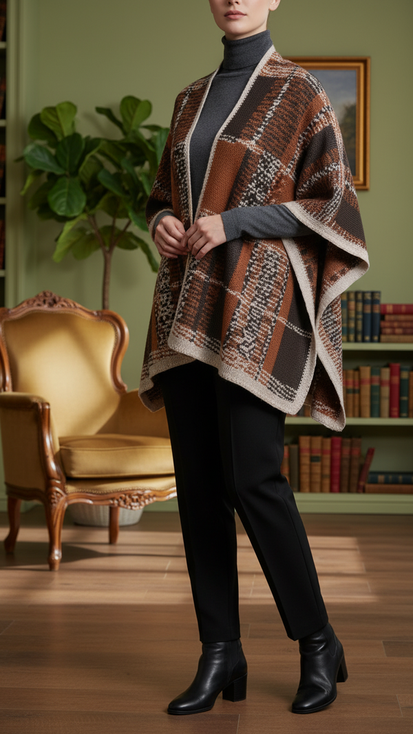 Brown Winter Capeshawl PW5626