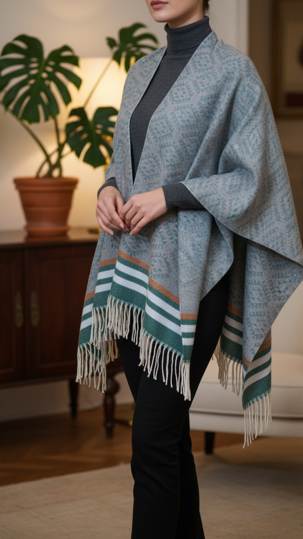 Green Winter Capeshawl PW5628