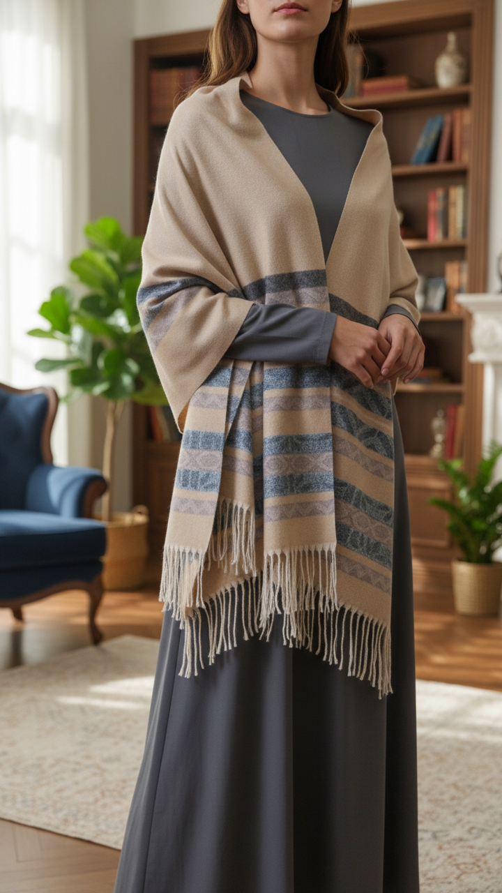 Beige Winter Capeshawl PW5643