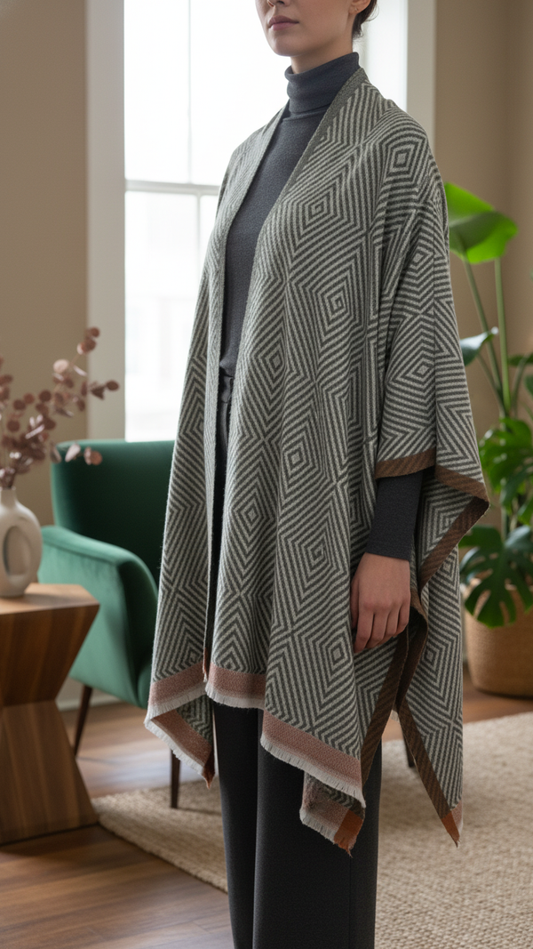 Green Winter Capeshawl PW5669