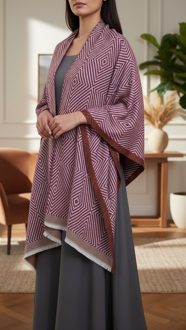 Maroon Winter Capeshawl PW5671