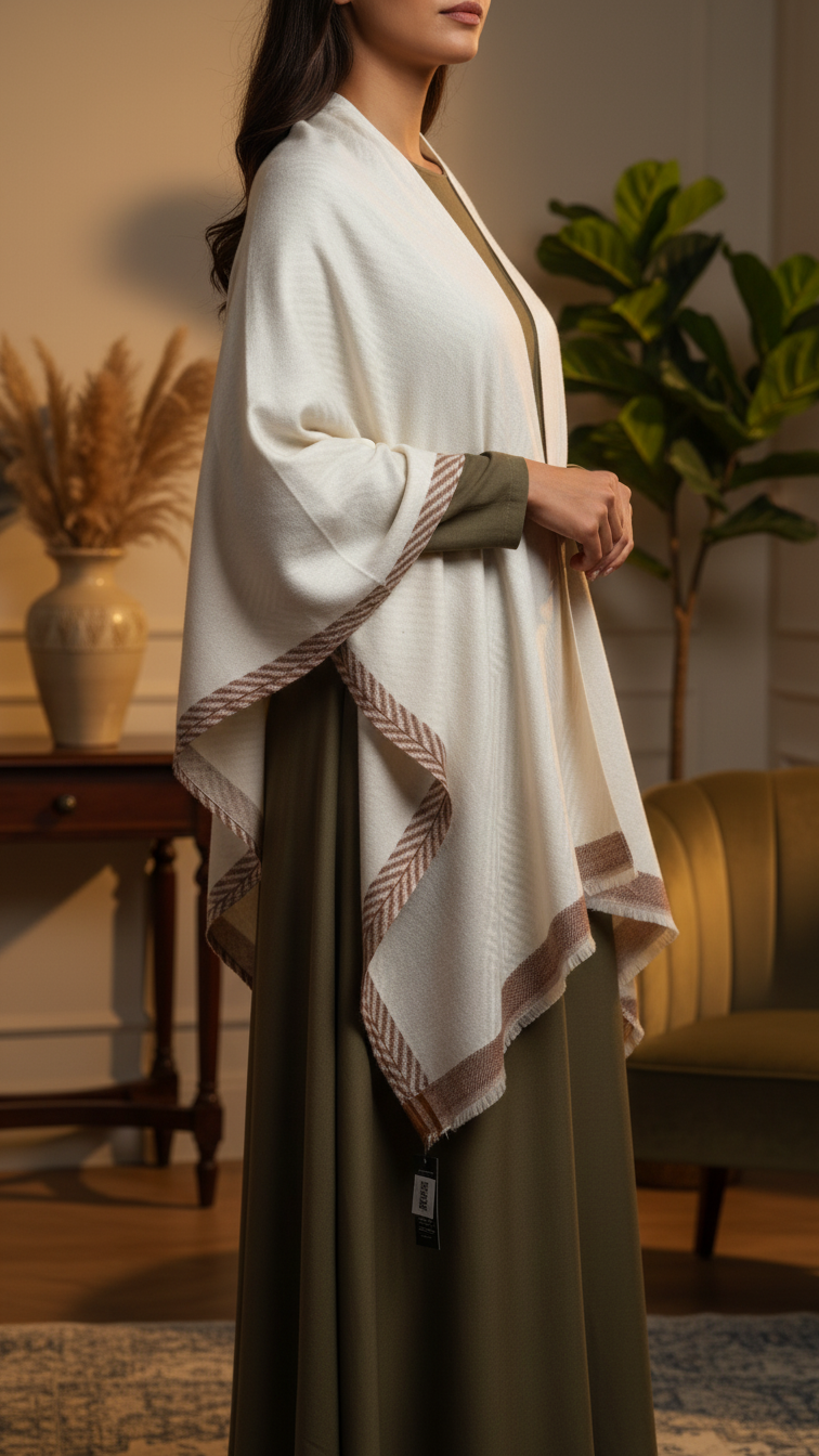 Cream Winter Capeshawl PW5672