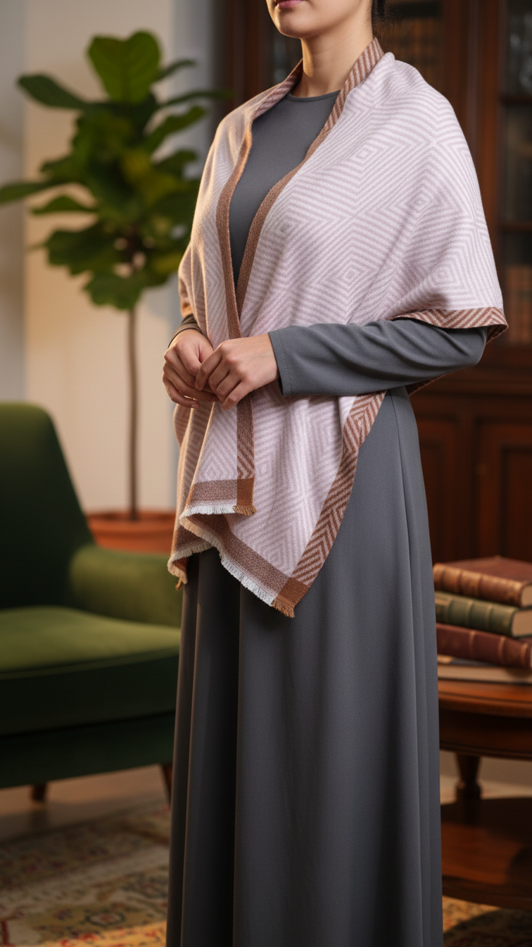 Peach Winter Capeshawl PW5674