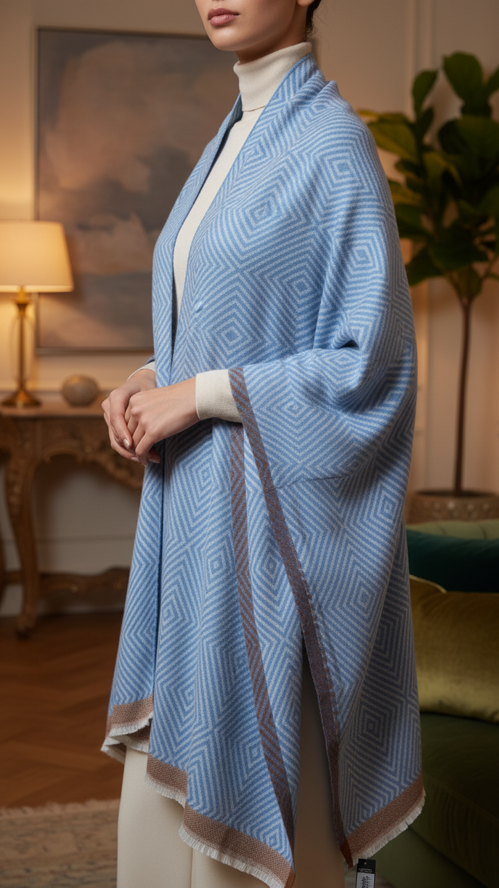 Sky Blue Winter Capeshawl PW5679