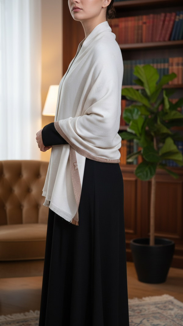 Cream Winter Capeshawl PW5681