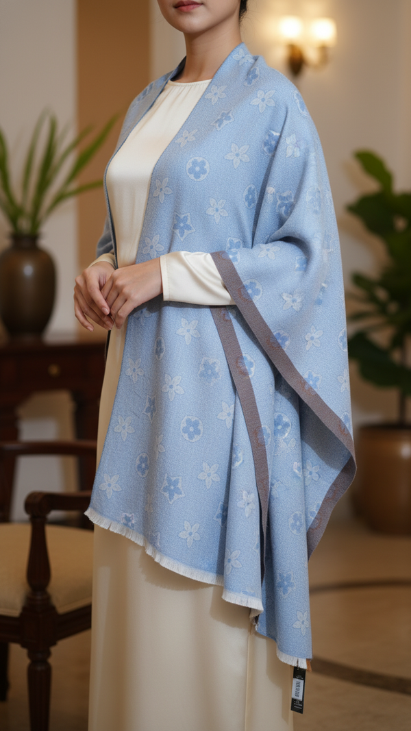 Sky Blue Winter Capeshawl PW5690