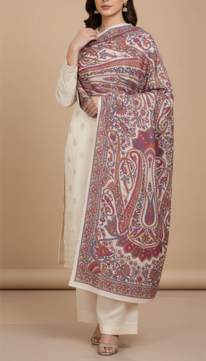 Off/White Winter Shawl PW5723