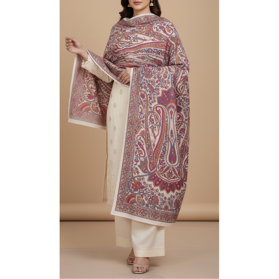 Off/White Winter Shawl PW5723