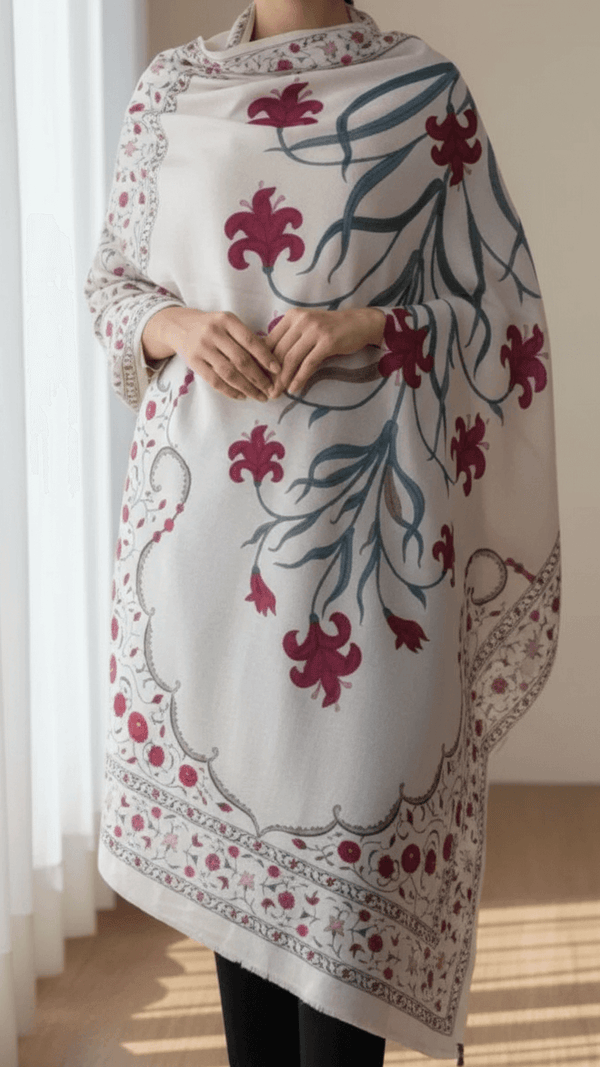 Off/White Winter Shawl PW5725