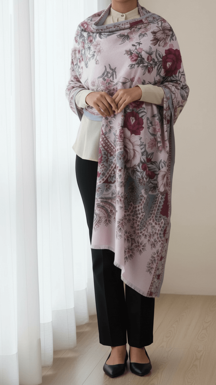Pink Winter Shawl PW5726