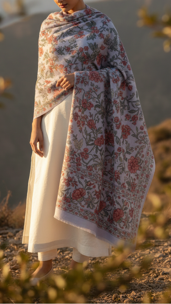 Off/White Winter Shawl PW5731