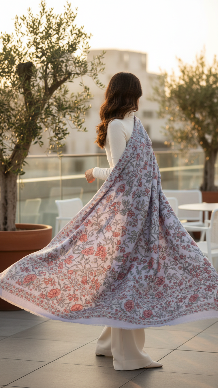 Off/White Winter Shawl PW5731