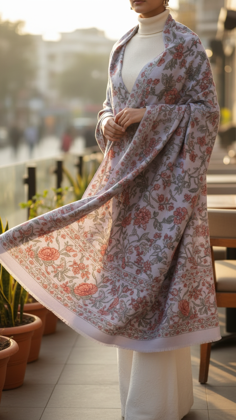 Off/White Winter Shawl PW5731