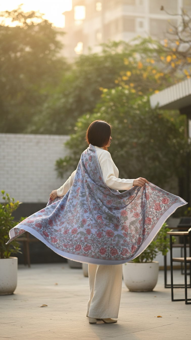 Grey Winter Shawl PW5732