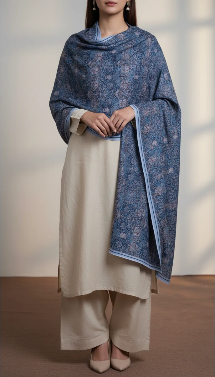 Blue Winter Shawl PW5735