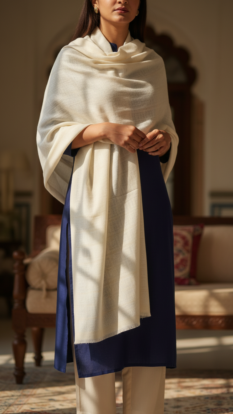Cream Winter Stole PW5739