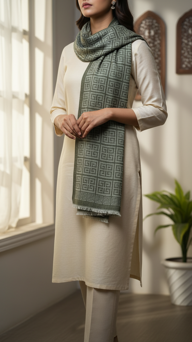 Green Winter Stole PW5739