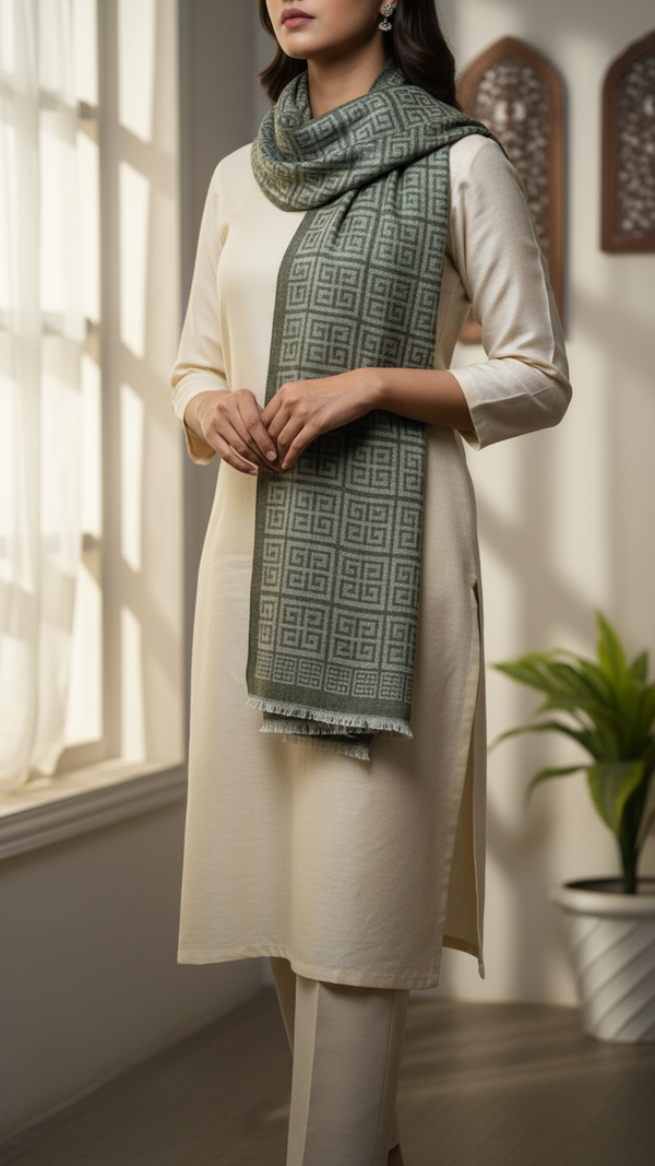 Green Winter Stole PW5739