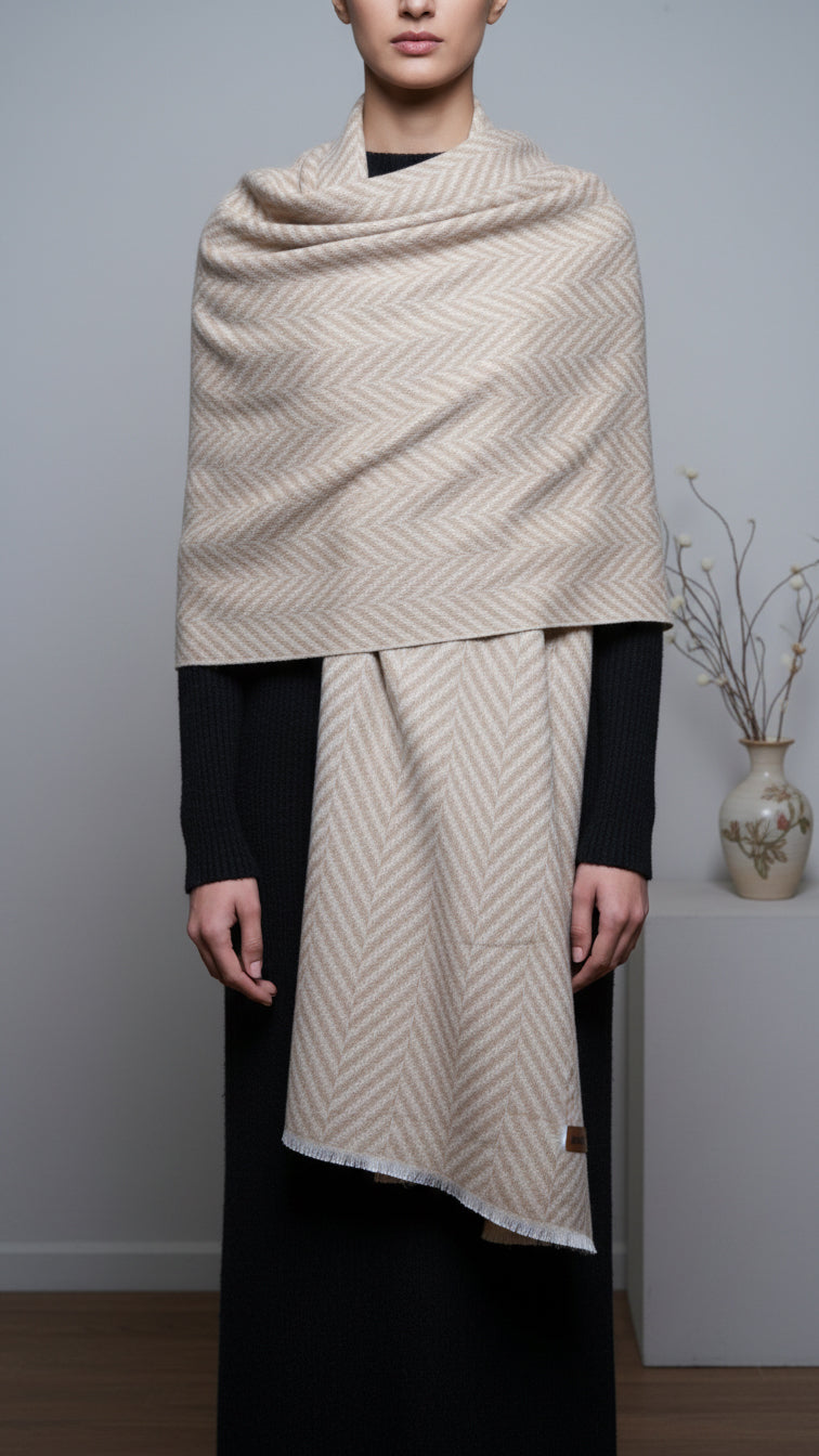 Beige Winter Stole PW5743