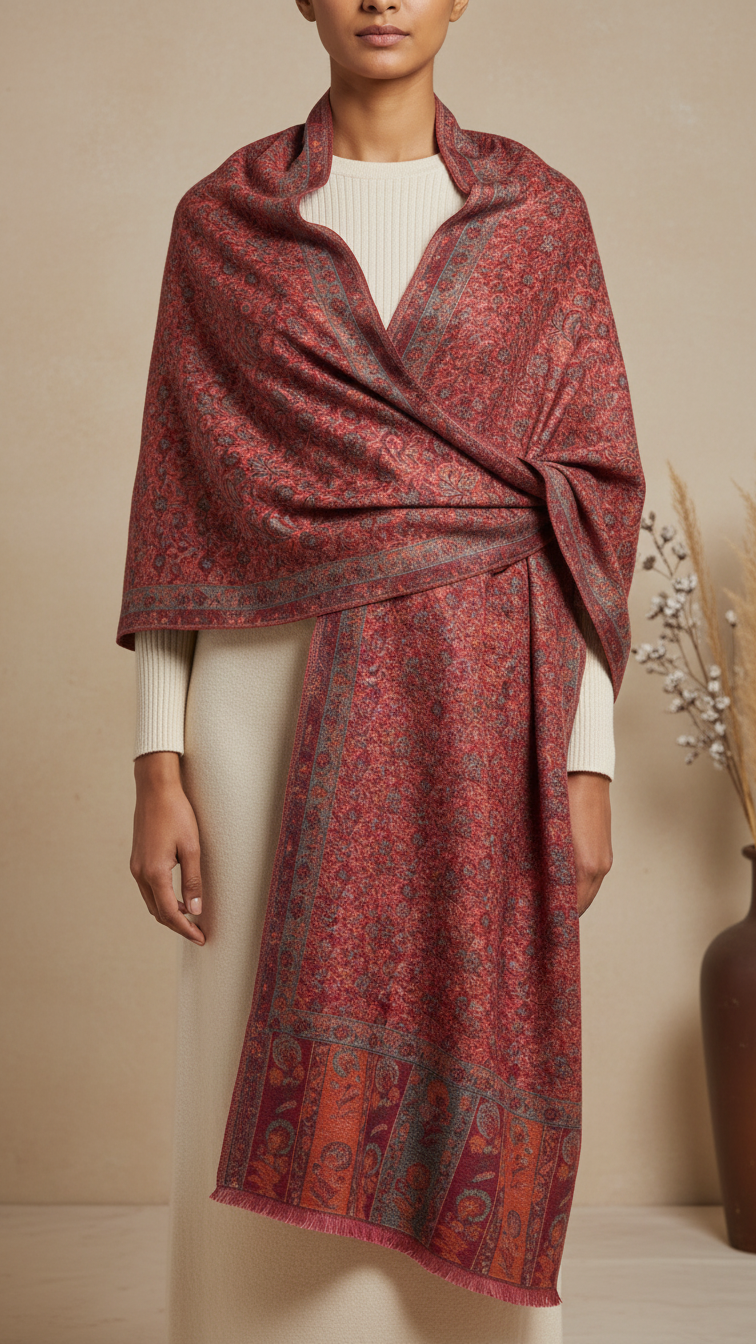 Maroon Winter Stole PW5744