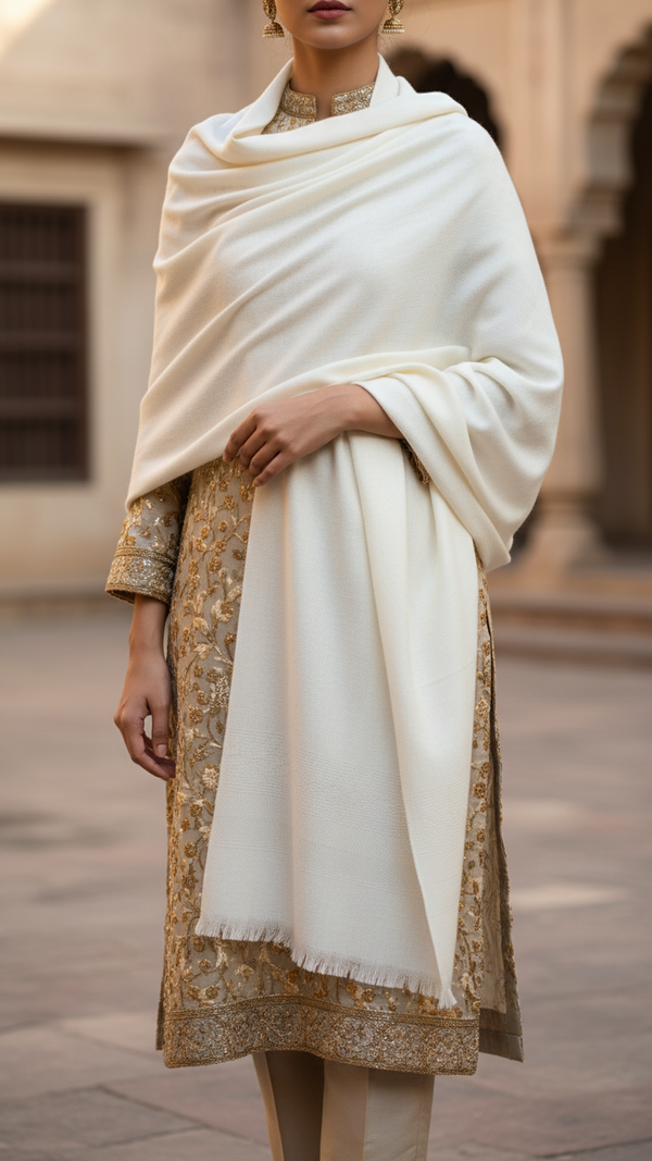 Off/White Winter Stole PW5752