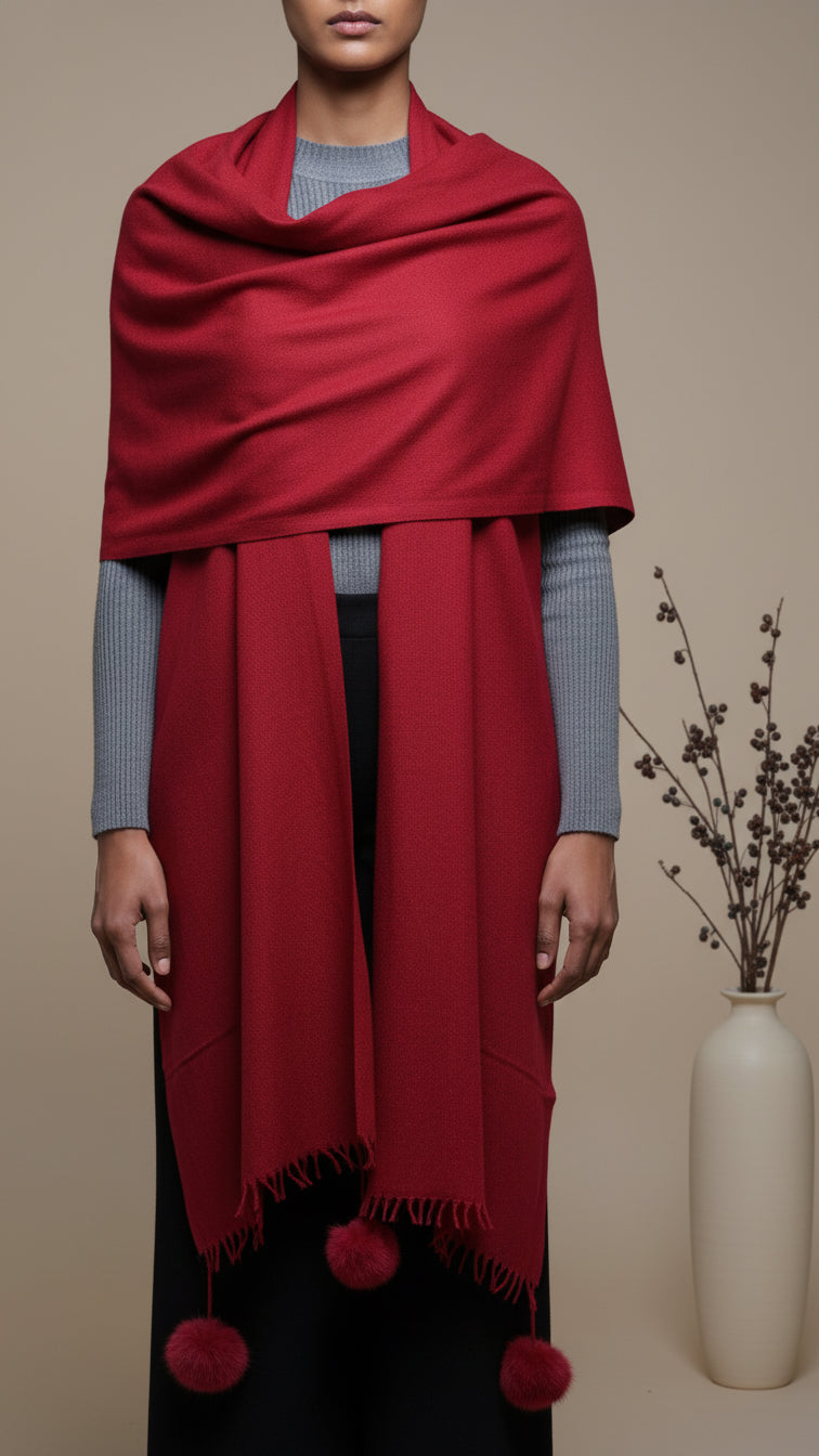 Maroon Winter Stole PW5757