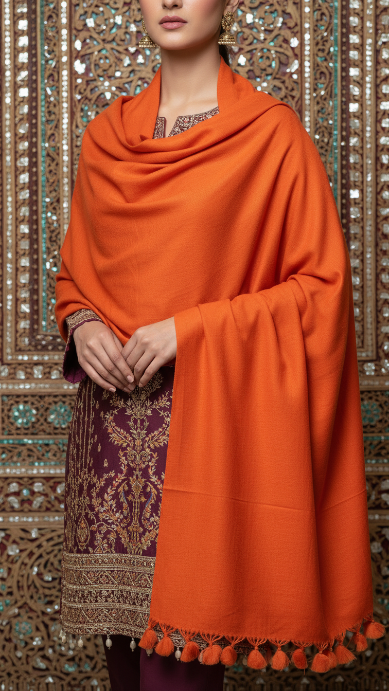 Orange Winter Stole PW5757