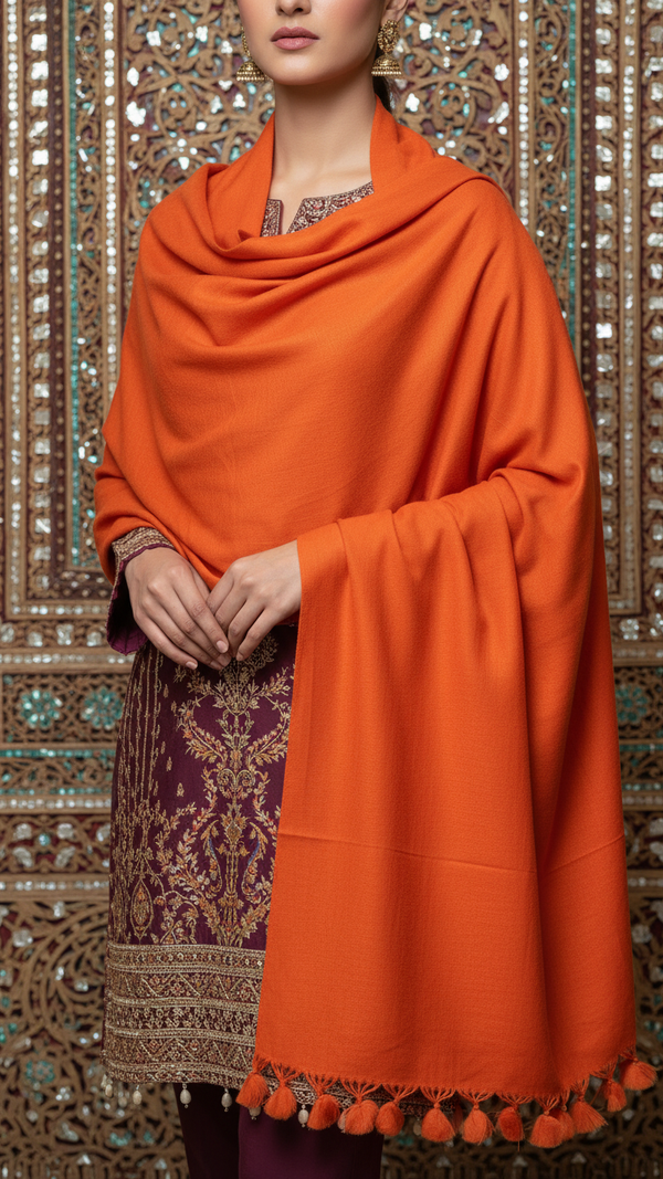 Orange Winter Stole PW5757