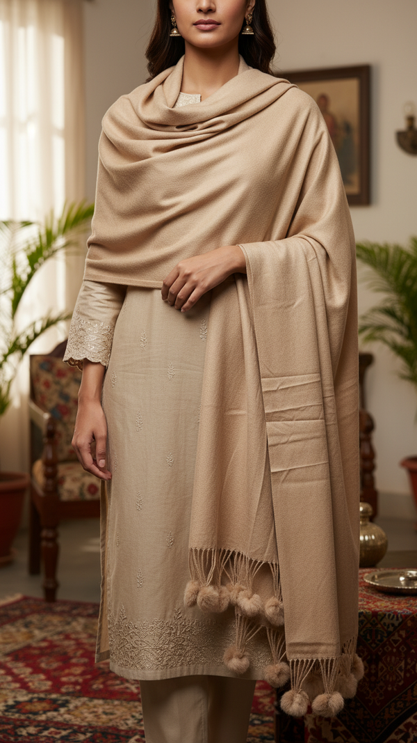 Beige Winter Stole PW5757