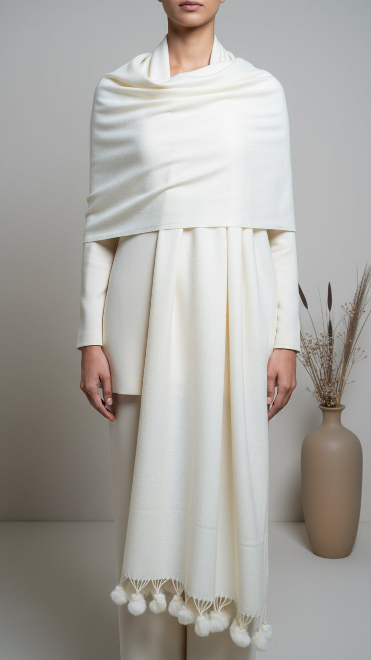 Off/White Winter Stole PW5757