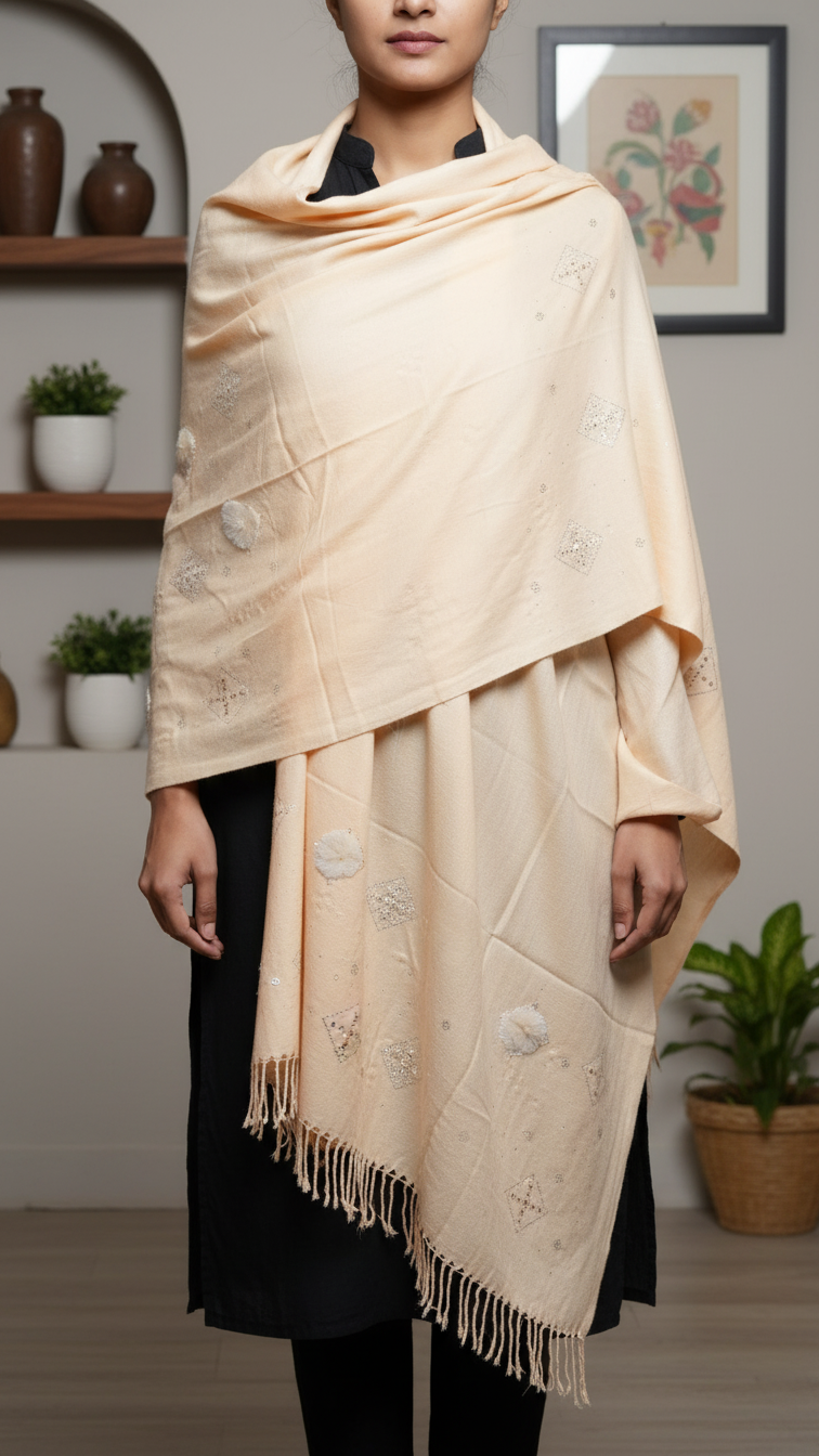 Brn/Bge Winter Stole PW5764