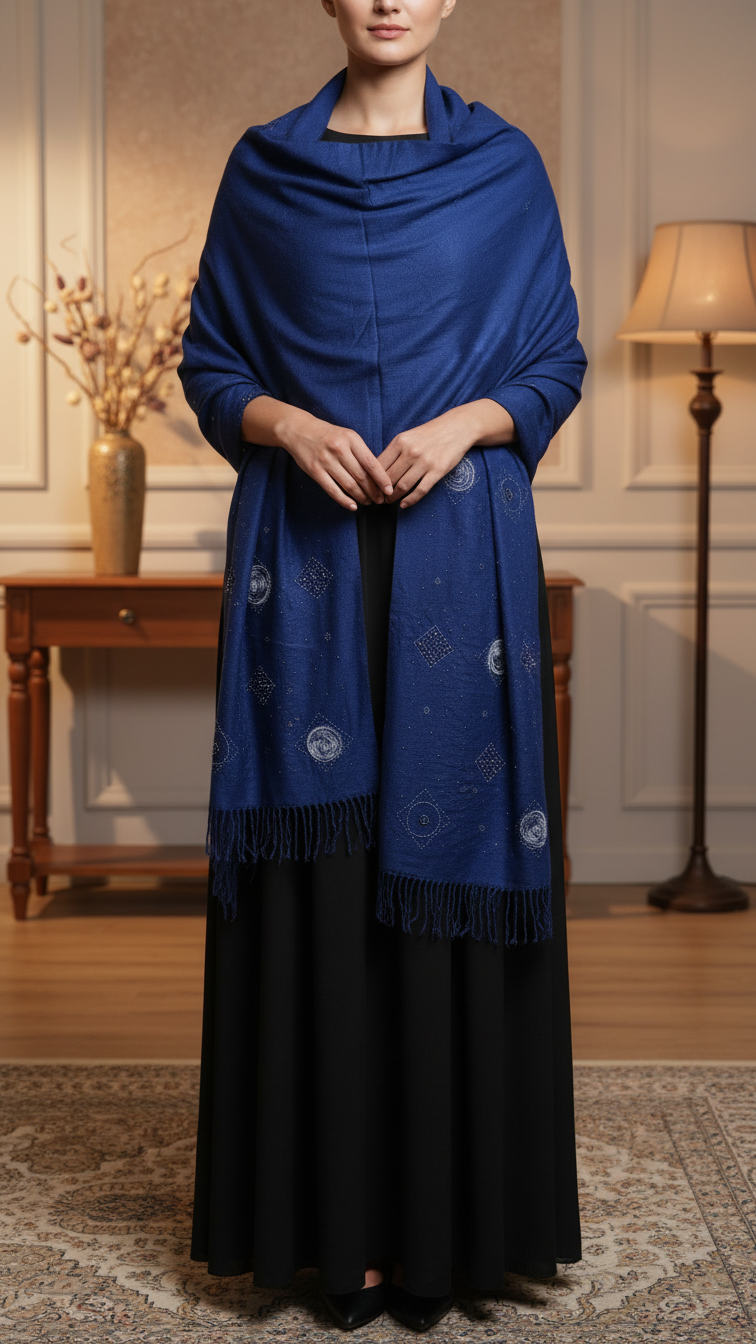 Navy Winter Stole PW5764