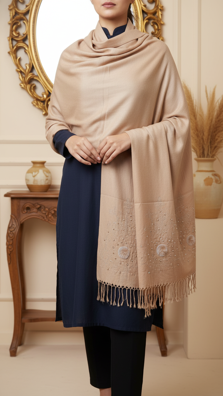 Beige Winter Stole PW5764