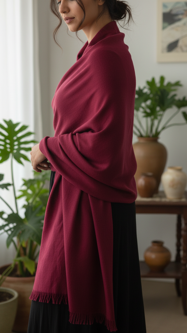 Maroon Winter Stole PW5768