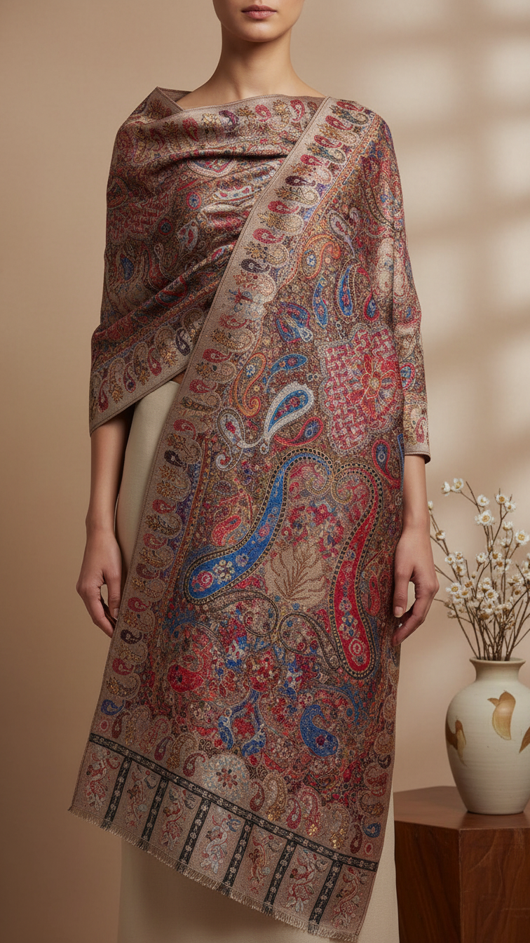 Beige Winter Stole PW5769