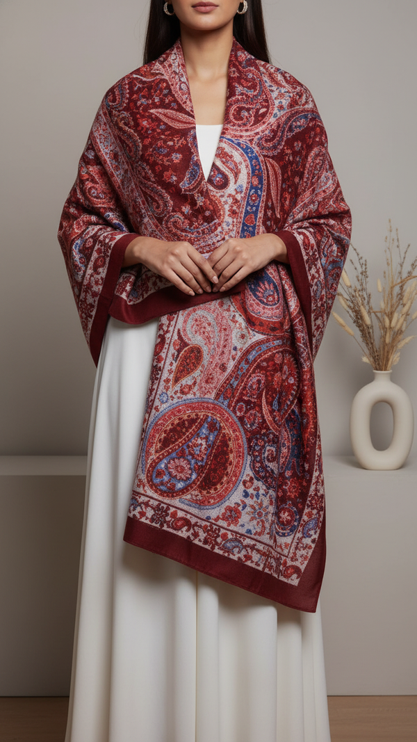 Maroon Winter Stole PW5770