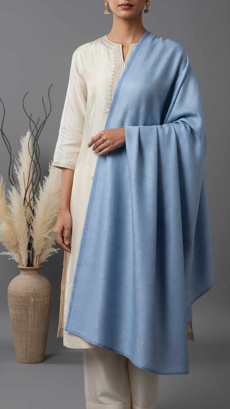 Sky Blue Winter Stole PW5771