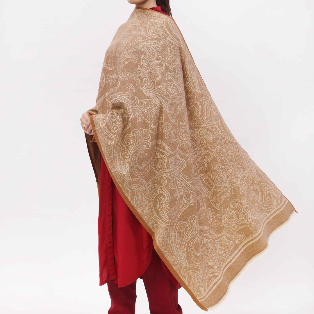 Beige Double Side Wearing Stole PW5813