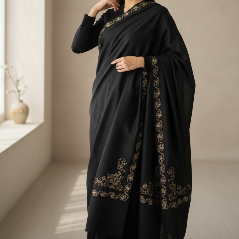 Black Winter Shawl PW5817