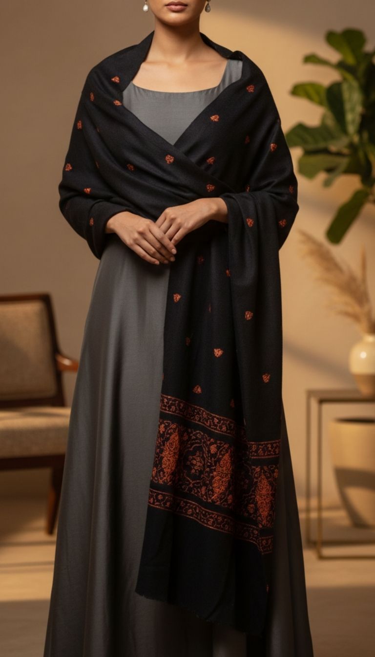 Black Winter Shawl PW5824