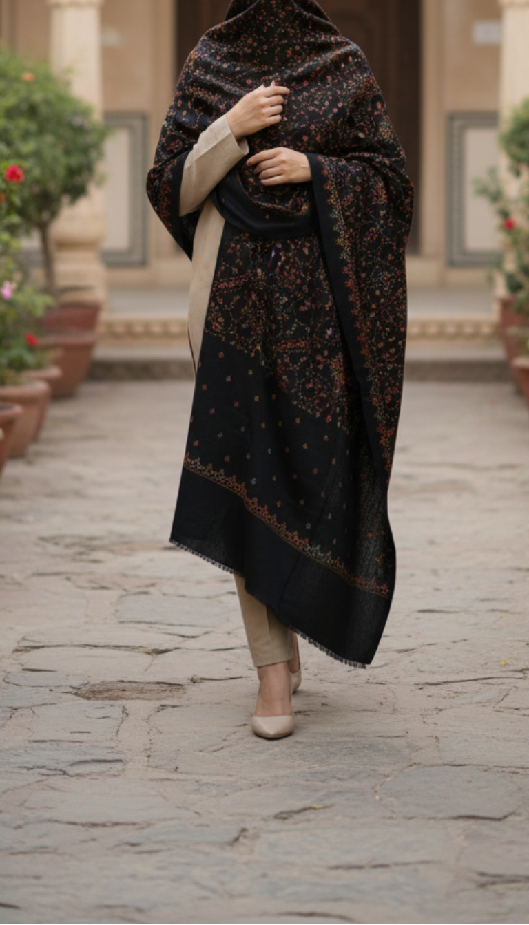 Black Winter Shawl PW5834