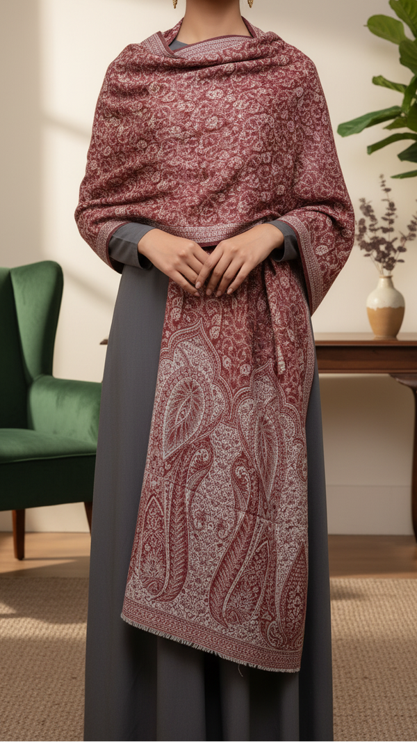 Maroon Winter Shawl PW5838