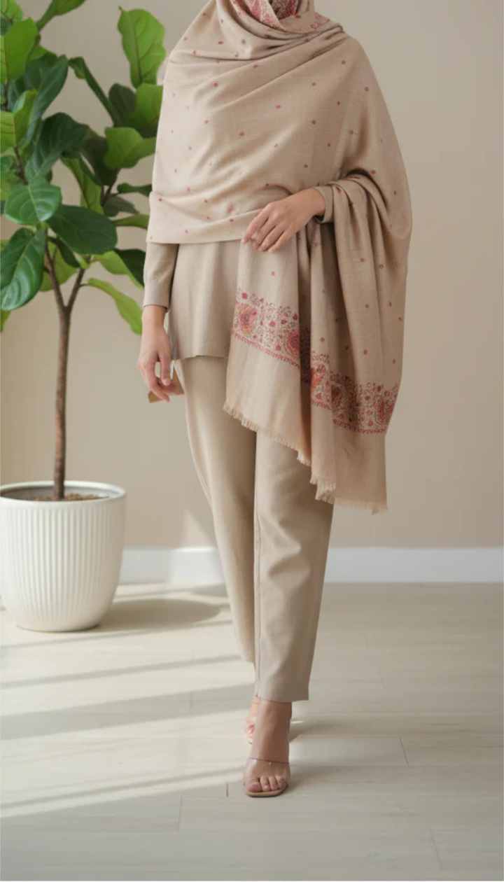 Beige Winter Shawl PW5857